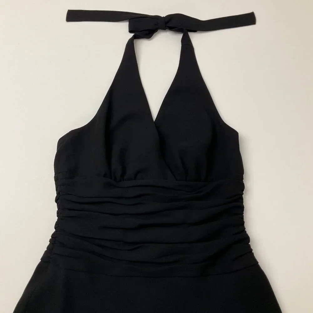 Jones Wear Black Halter Backless Knee Length Womens Size 10 Dress LBD Formal - Picture 8 of 14